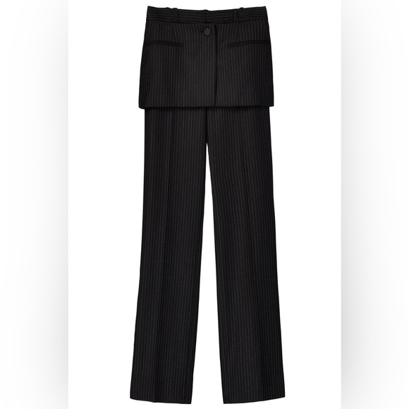 ZARA PINSTRIPE PANTS WITH SKIRT SIZE XS - Picture 9 of 16